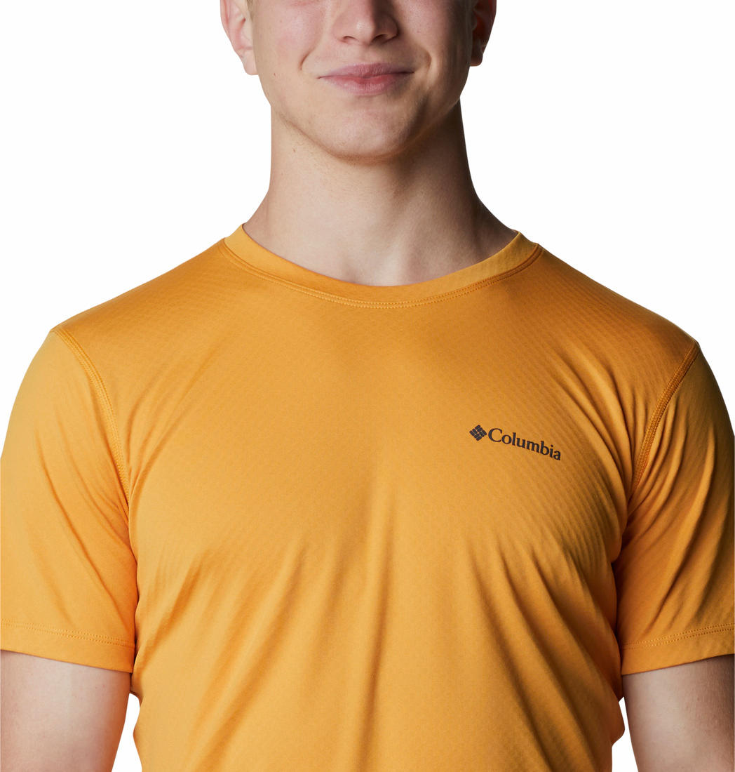 Columbia Men Yellow Zero Rules Short Sleeve T-Shirt