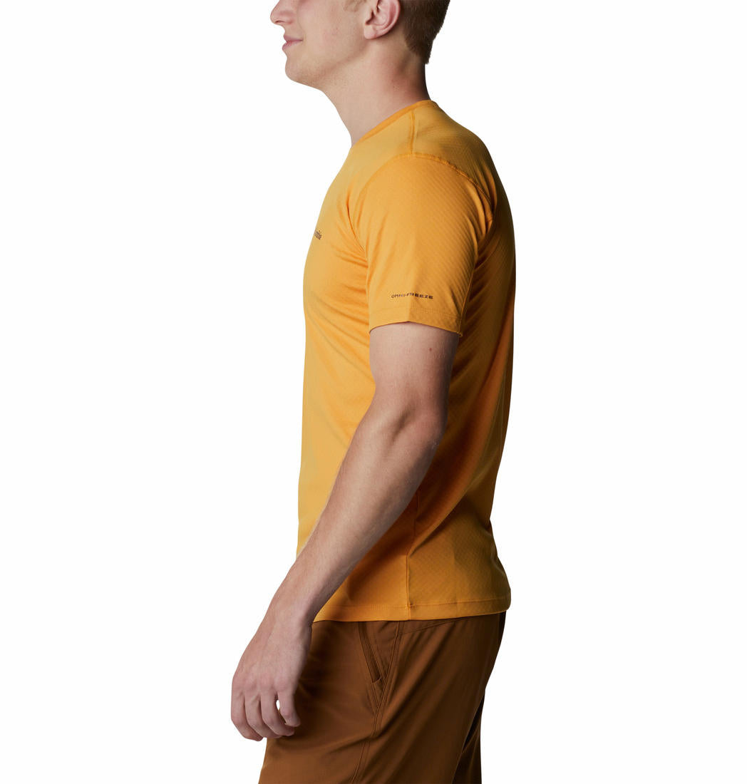 Columbia Men Yellow Zero Rules Short Sleeve T-Shirt