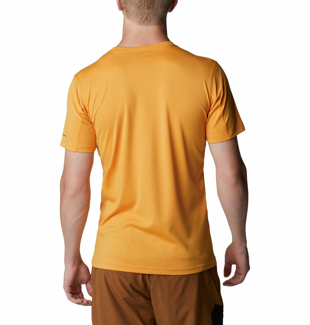 Columbia Men Yellow Zero Rules Short Sleeve T-Shirt
