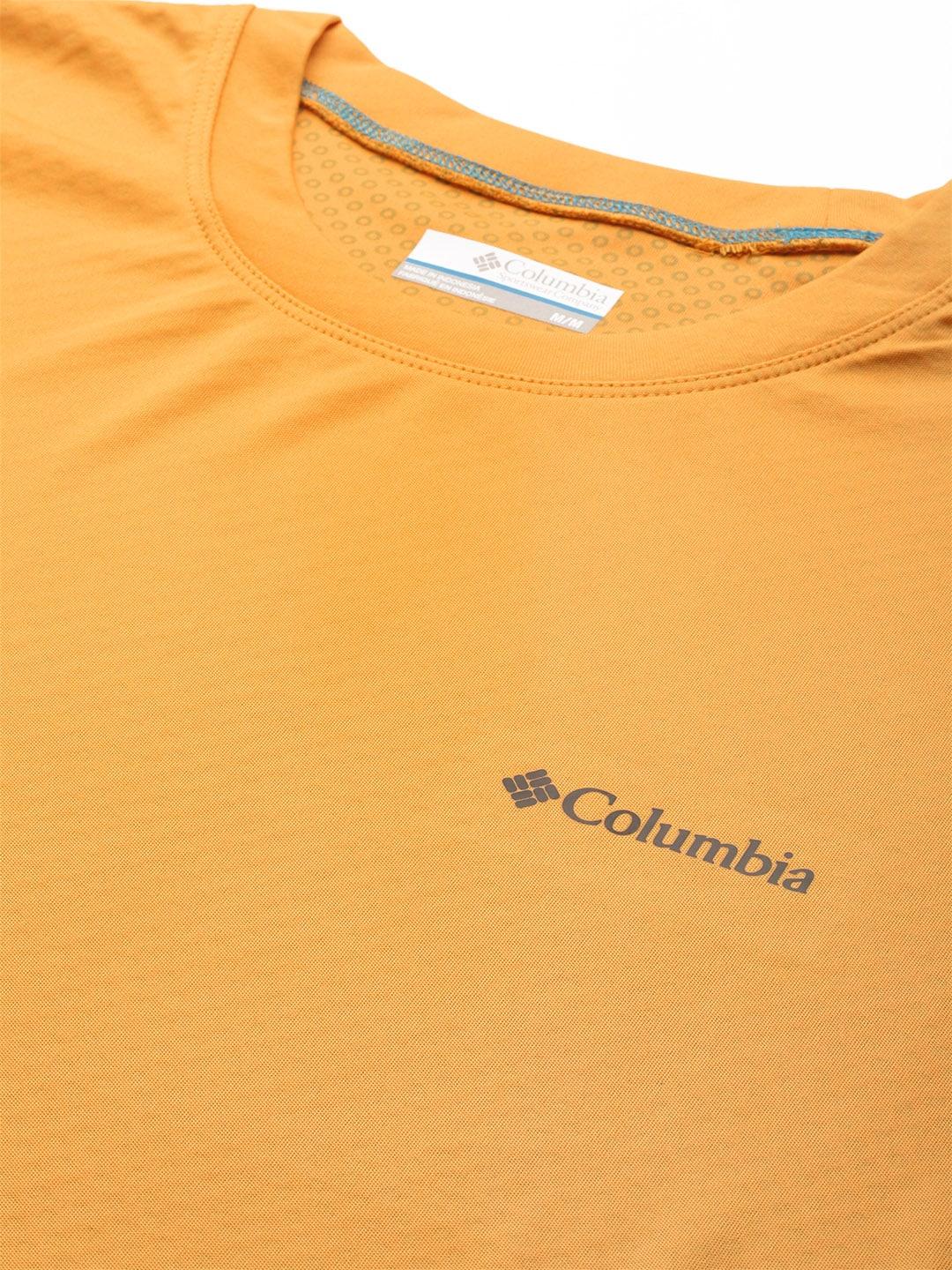 Columbia Men Yellow Zero Rules Short Sleeve T-Shirt