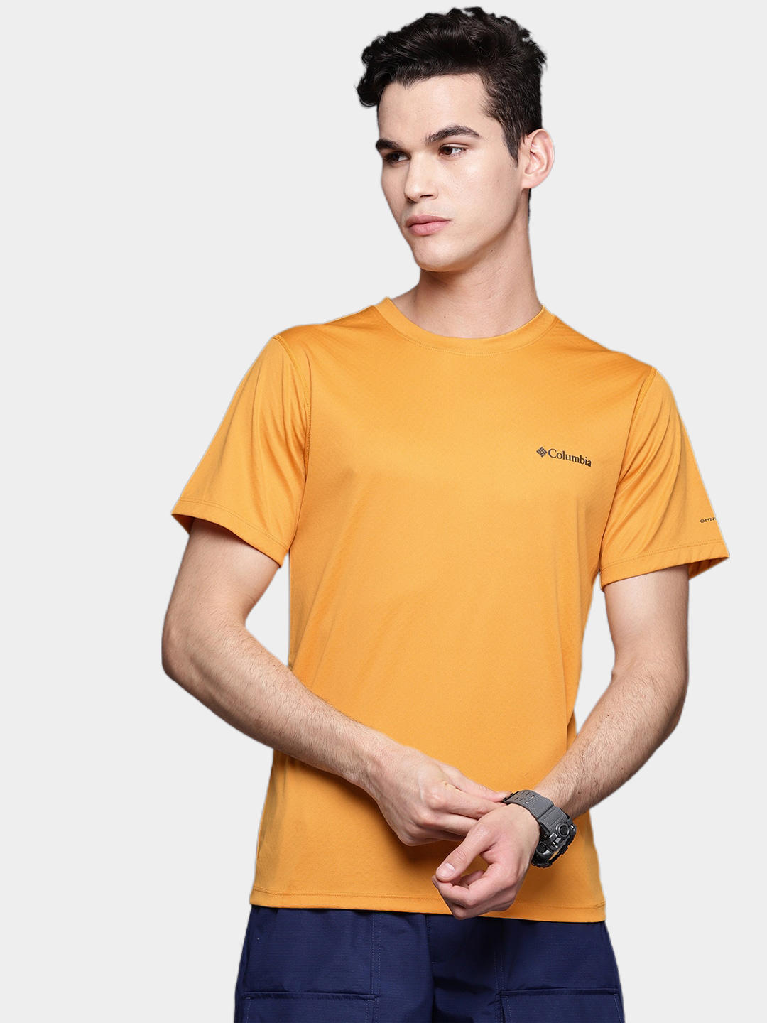 Columbia Men Yellow Zero Rules Short Sleeve T-Shirt