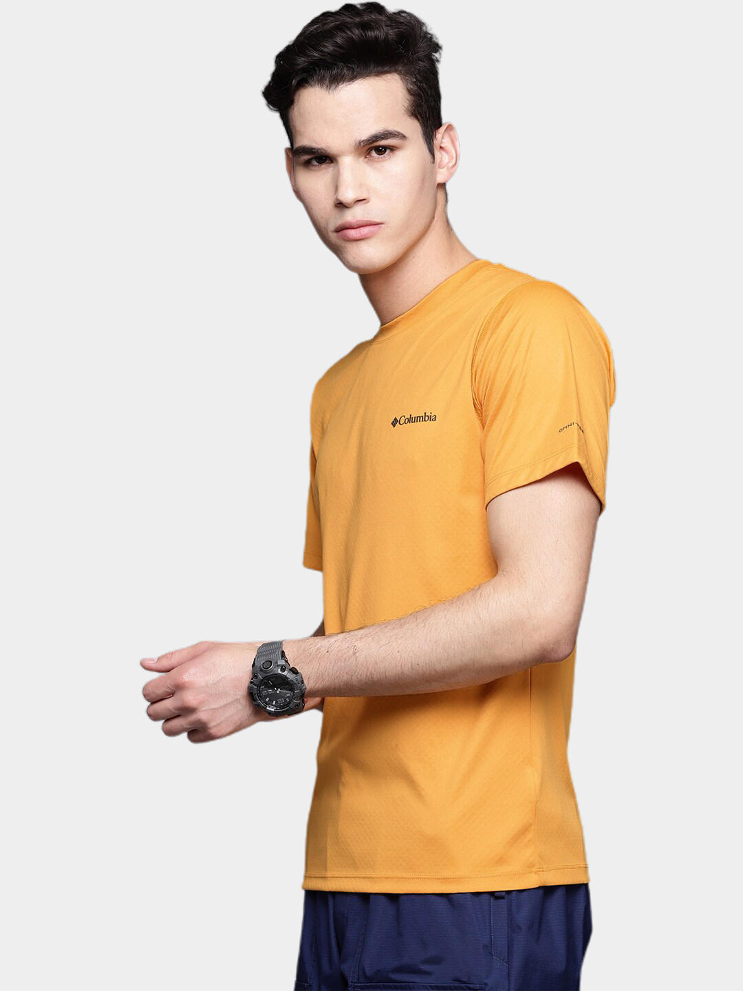 Columbia Men Yellow Zero Rules Short Sleeve T-Shirt