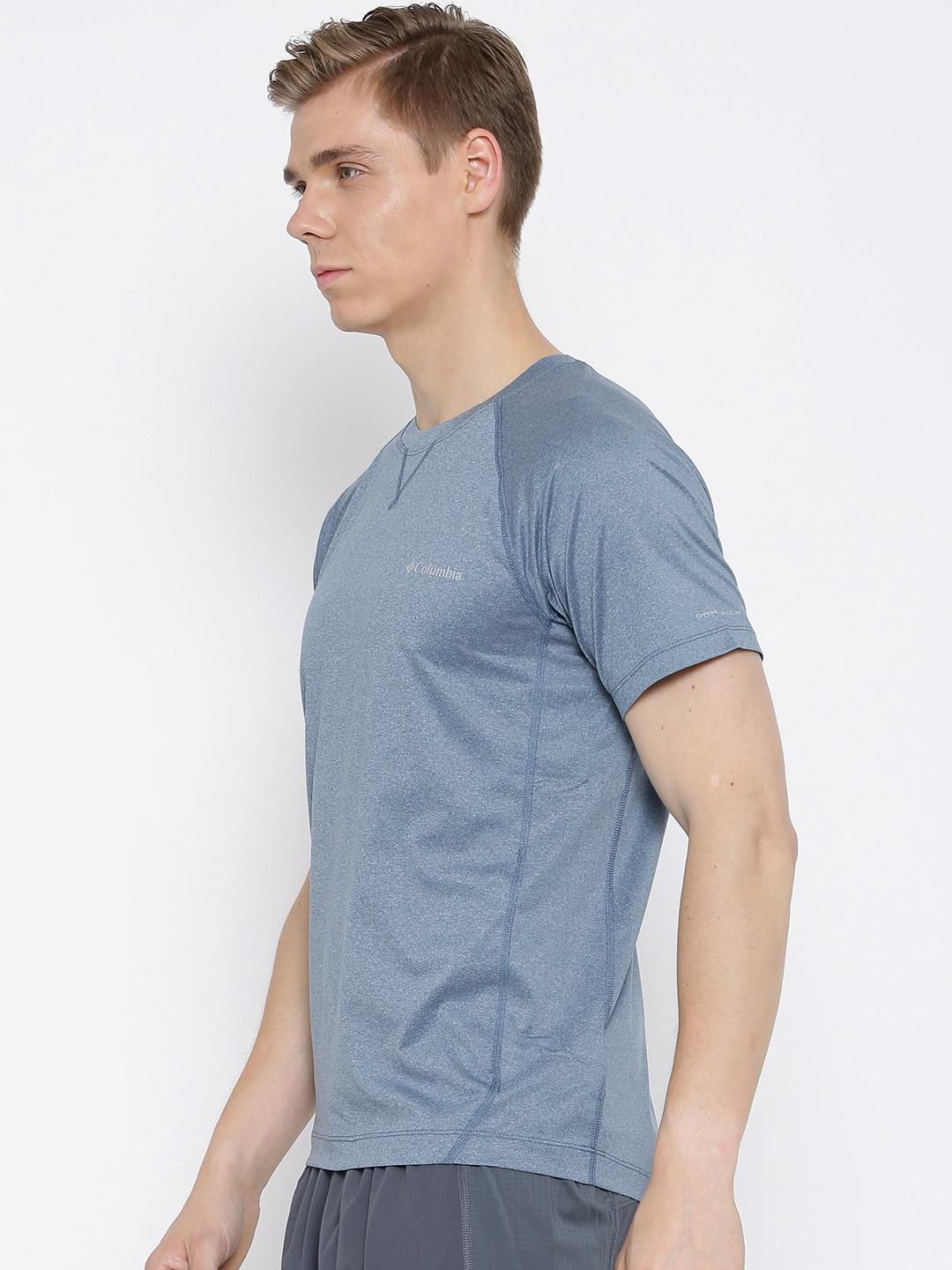 Columbia Men Blue High and Dry II Short Sleeve Shirt (Sun Protection)