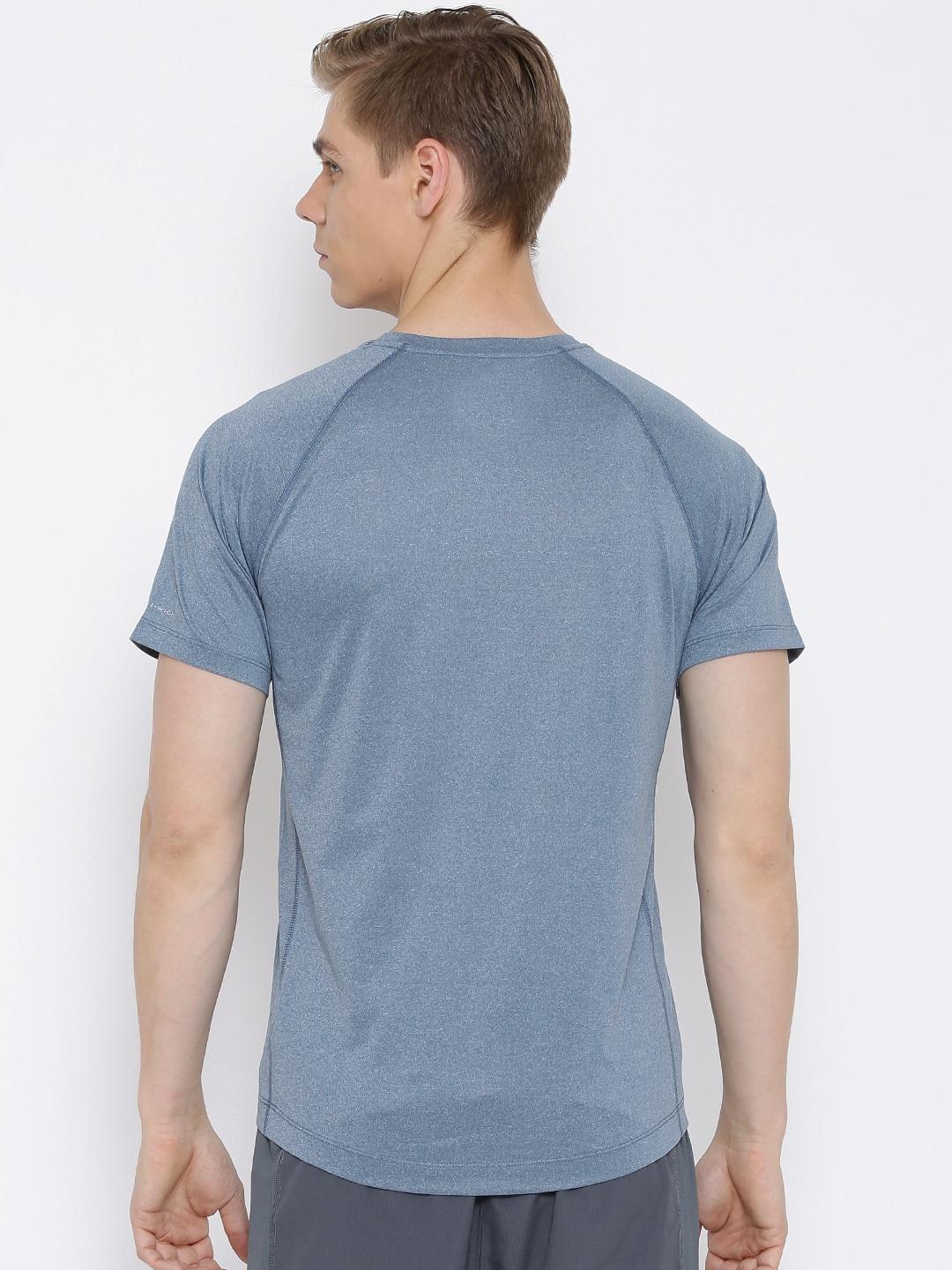 Columbia Men Blue High and Dry II Short Sleeve Shirt (Sun Protection)