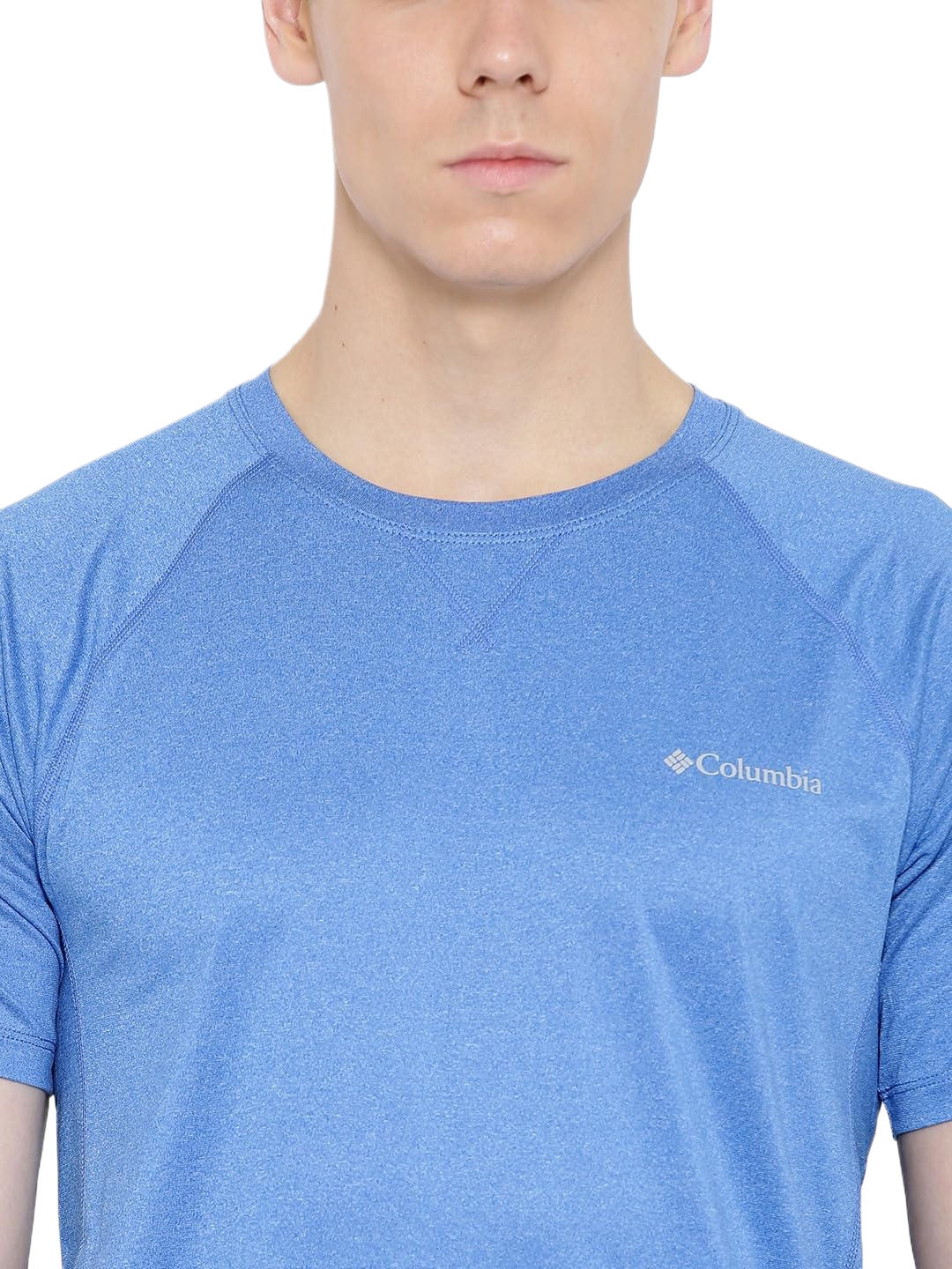 Columbia Men Blue High and Dry II Short Sleeve Shirt (Sun Protection)
