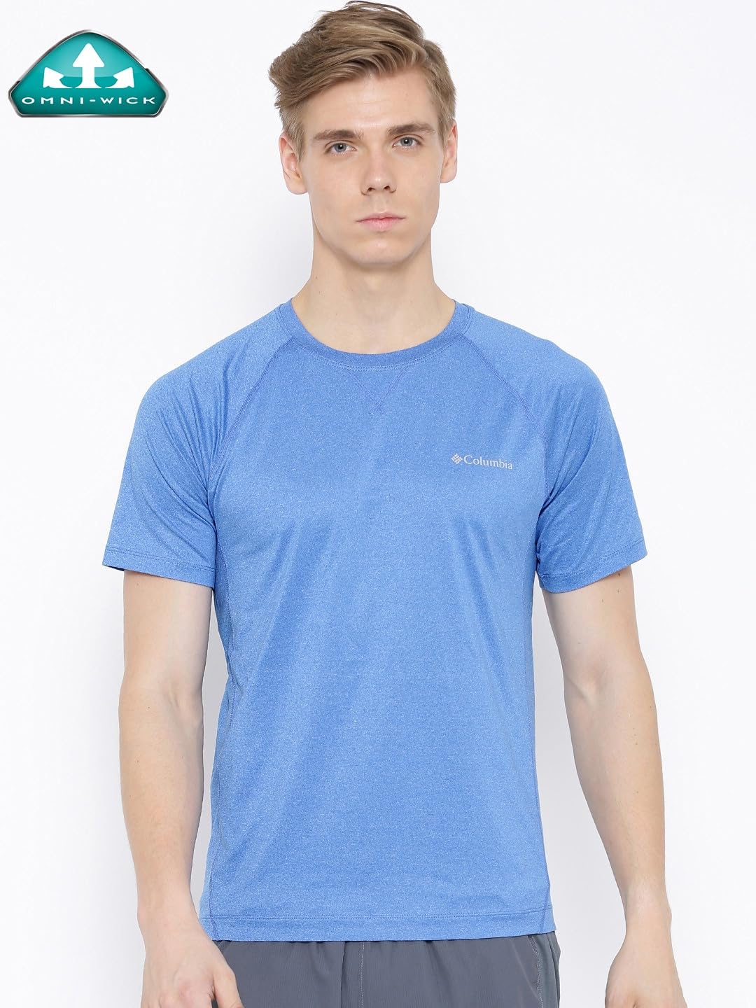 Columbia Men Blue High and Dry II Short Sleeve Shirt (Sun Protection)