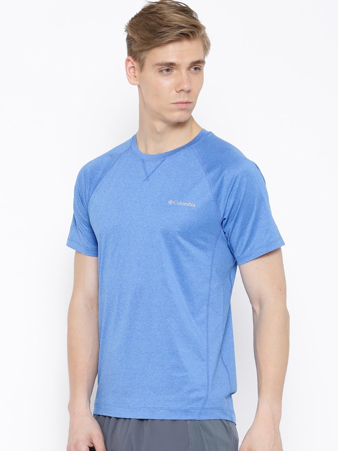 Columbia Men Blue High and Dry II Short Sleeve Shirt (Sun Protection)