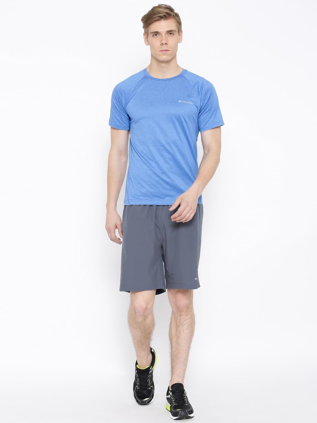Columbia Men Blue High and Dry II Short Sleeve Shirt (Sun Protection)