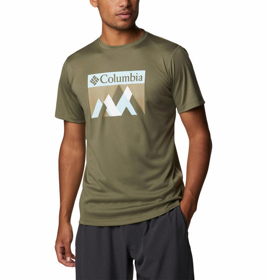 Columbia Men Green Zero Rules Short Sleeve Graphic T-Shirt