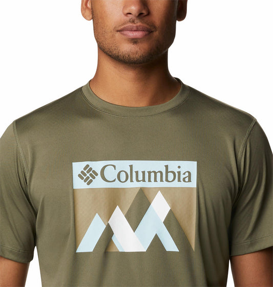 Columbia Men Green Zero Rules Short Sleeve Graphic T-Shirt