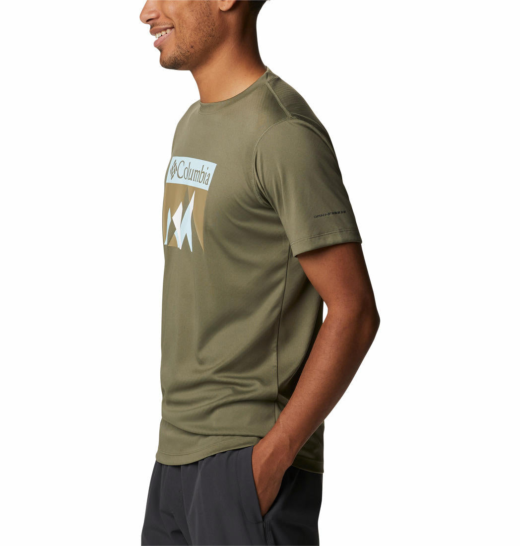 Columbia Men Green Zero Rules Short Sleeve Graphic T-Shirt