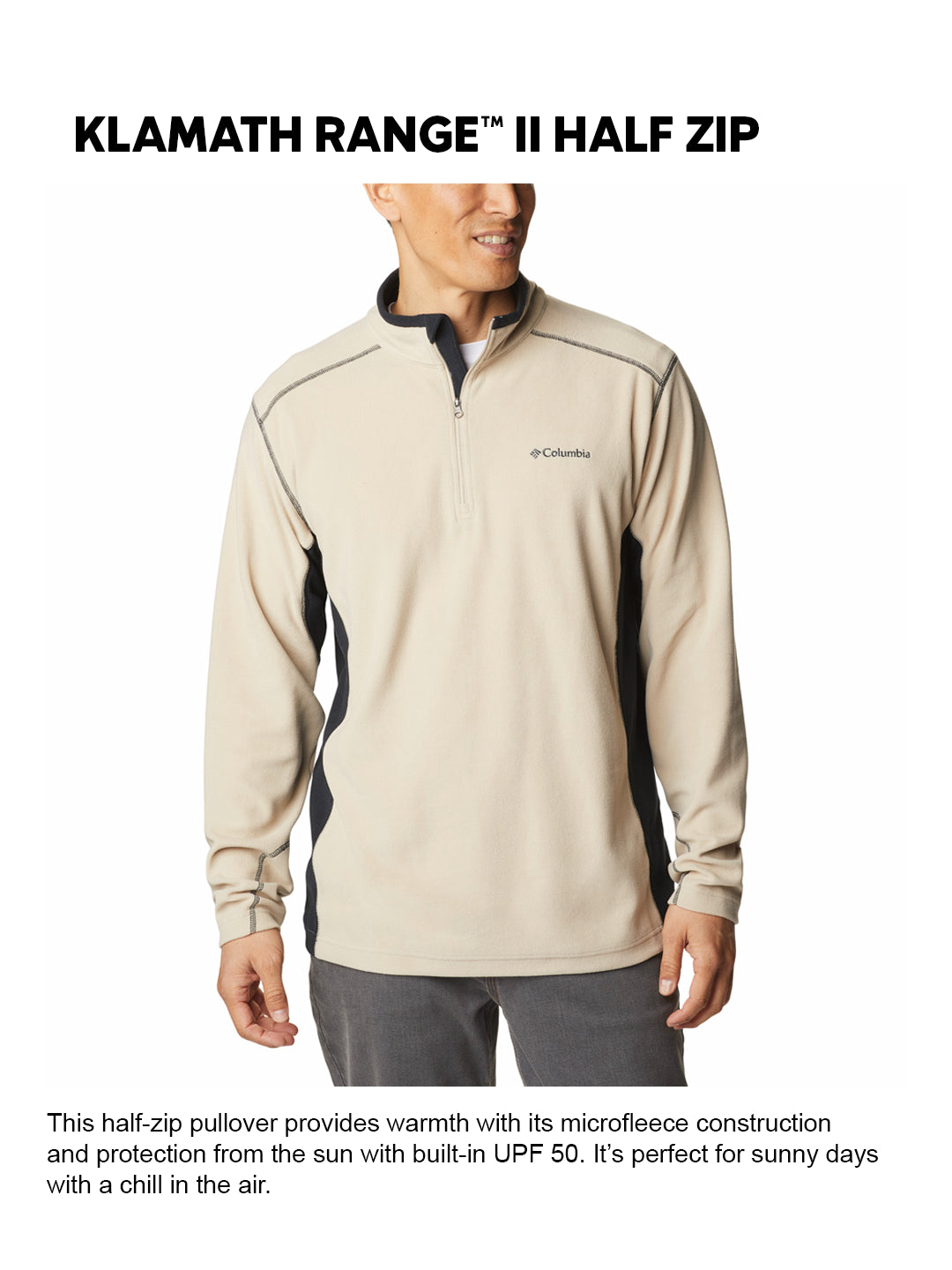 Columbia Men Beige Klamath Range II Fleece Jacket