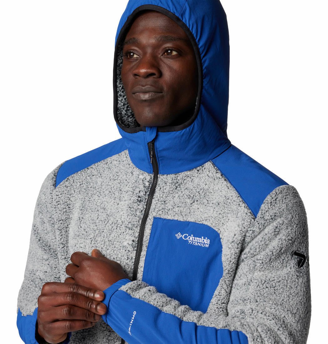 Columbia Mens Blue Arctic Crest Sherpa Full Zip Jacket