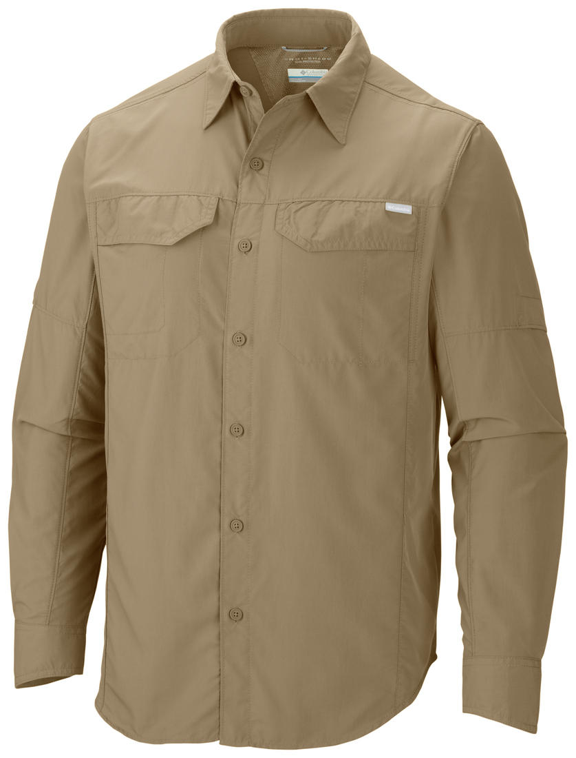 Columbia Men Brown Silver Ridge Long Sleeve Shirt (Sun Protection)