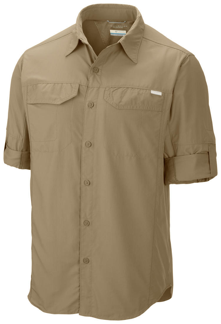 Columbia Men Brown Silver Ridge Long Sleeve Shirt (Sun Protection)
