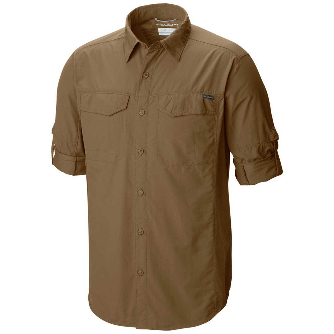 Columbia Men Brown Silver Ridge Long Sleeve Shirt (Sun Protection)