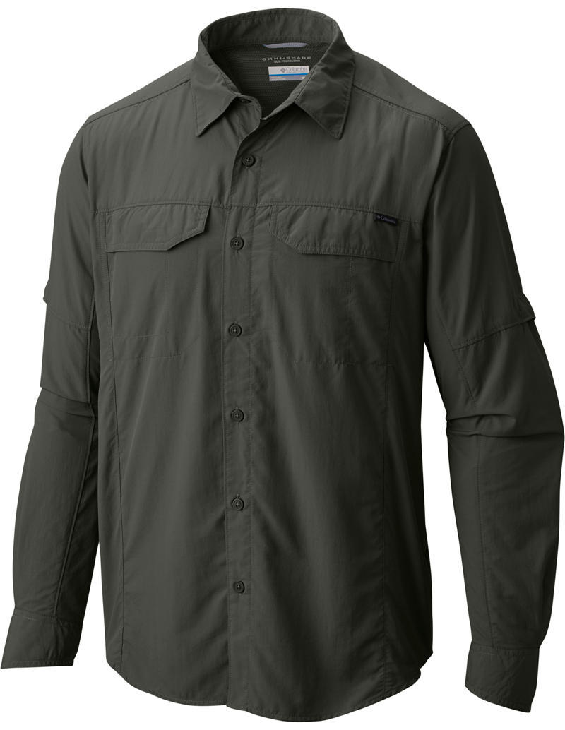 Columbia Men Green Silver Ridge Long Sleeve Shirt (Sun Protection)