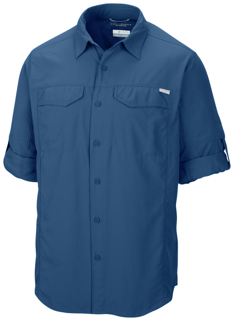 Columbia Men Blue Silver Ridge Long Sleeve Shirt (Sun Protection)