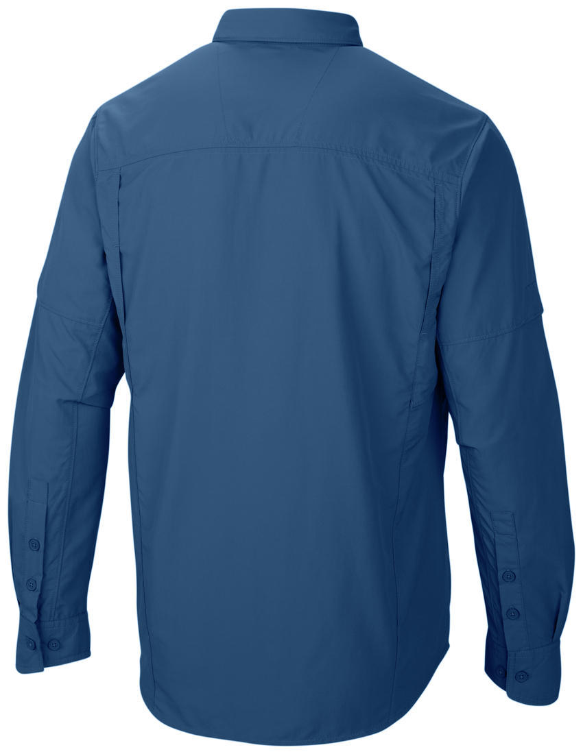 Columbia Men Blue Silver Ridge Long Sleeve Shirt (Sun Protection)