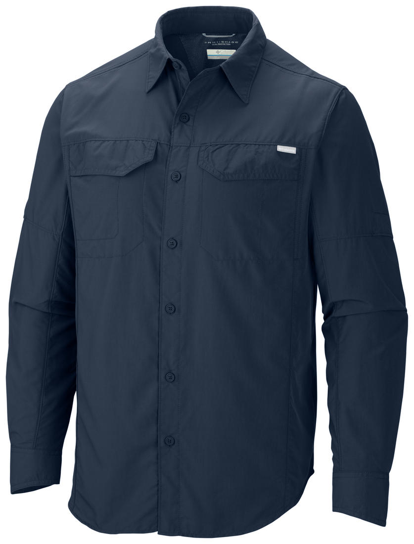 Columbia Men Blue Silver Ridge Long Sleeve Shirt (Sun Protection)