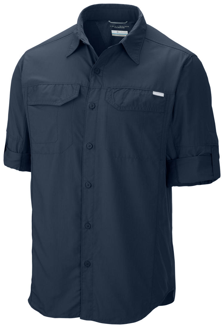 Columbia Men Blue Silver Ridge Long Sleeve Shirt (Sun Protection)
