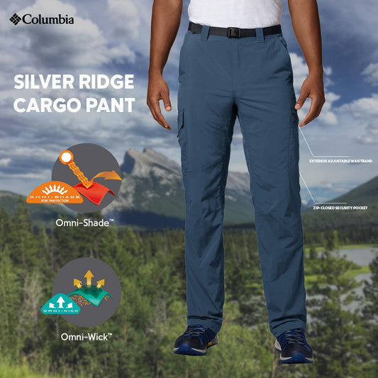 Columbia Men Navy Blue Silver Ridge Cargo Pant