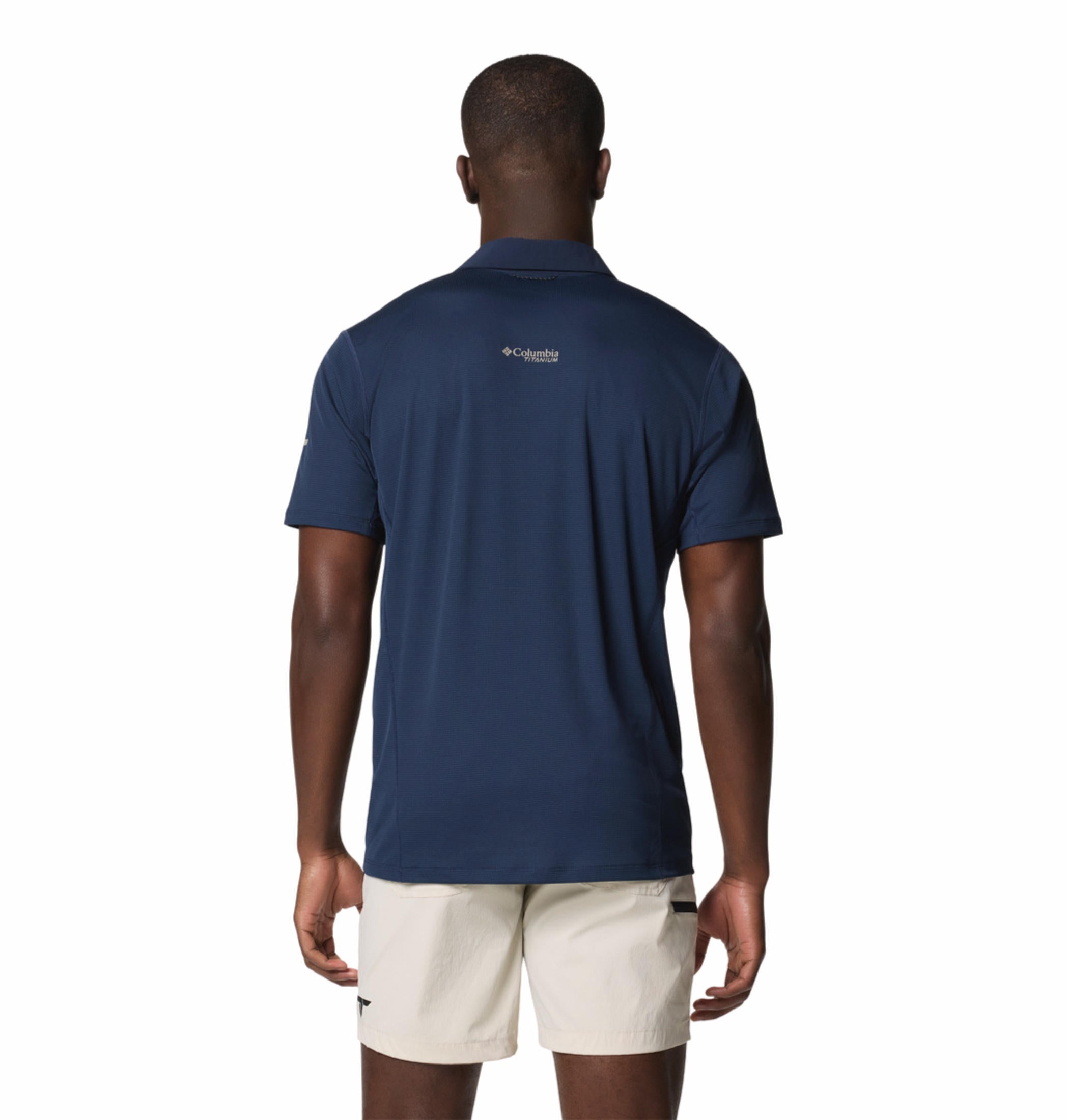 A Men Wearing Columbia Men Blue Cirque River Pro Polo (Sun Protection)