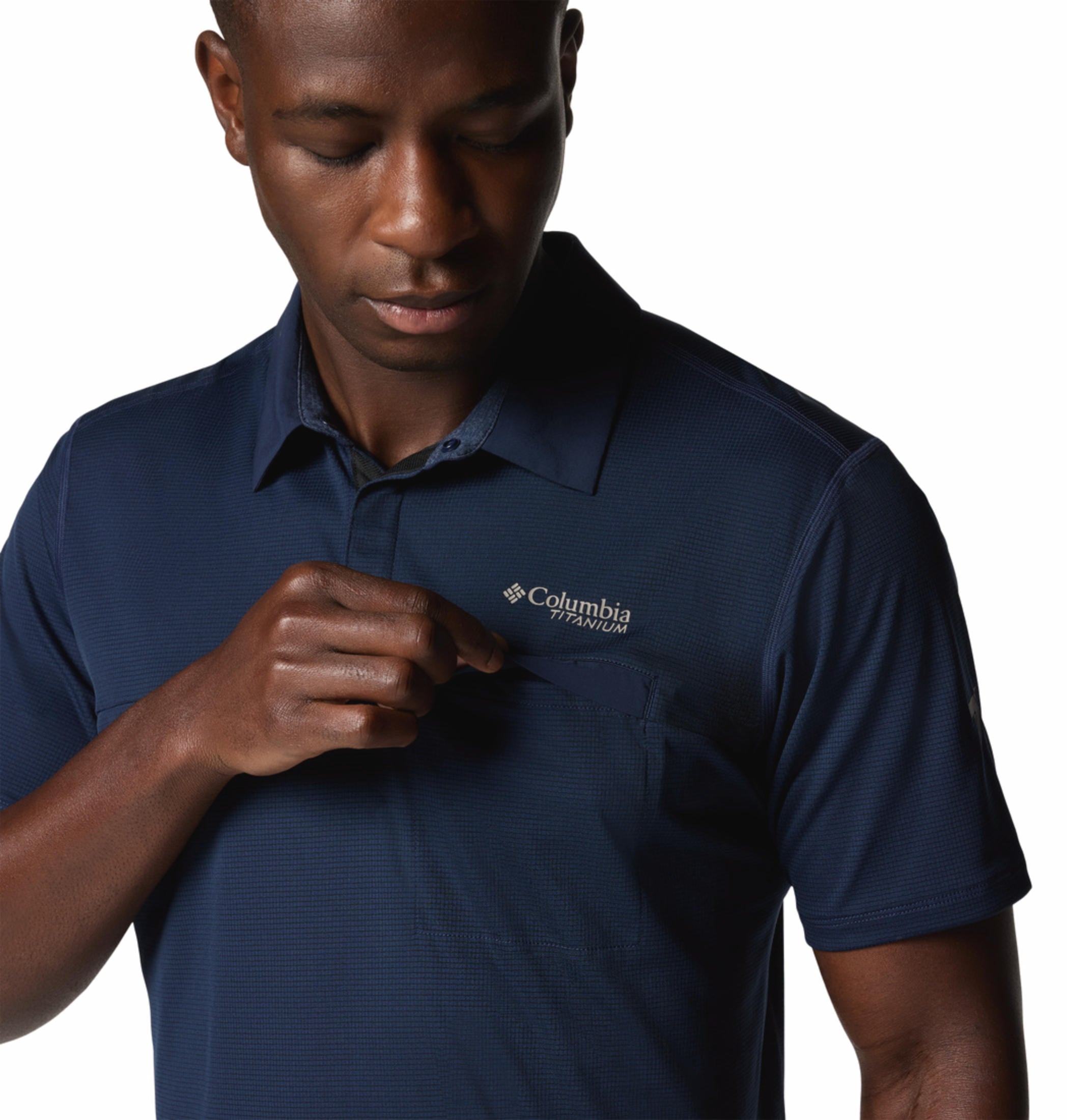 Columbia Men Blue Cirque River Pro Polo (Sun Protection