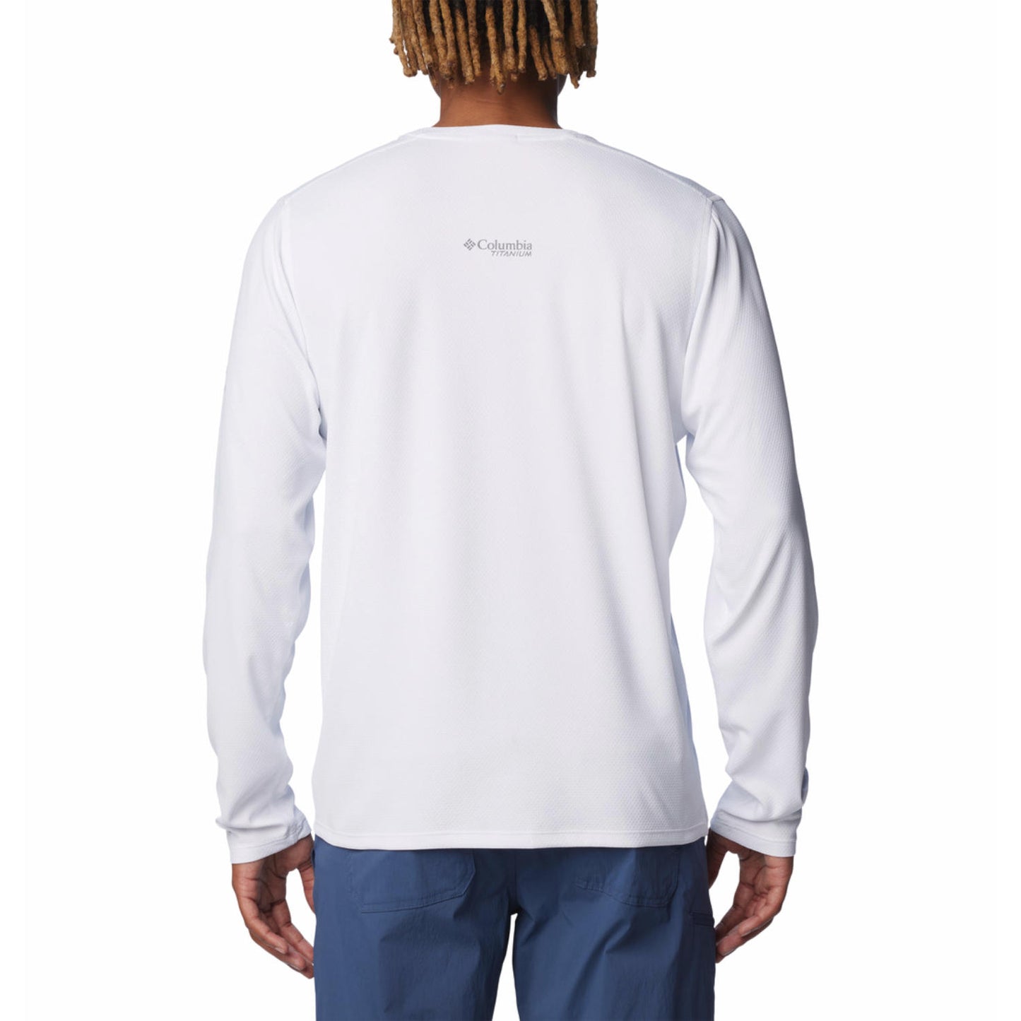 Columbia Mens White Summit Valley Long Sleeve Crew Tshirt
