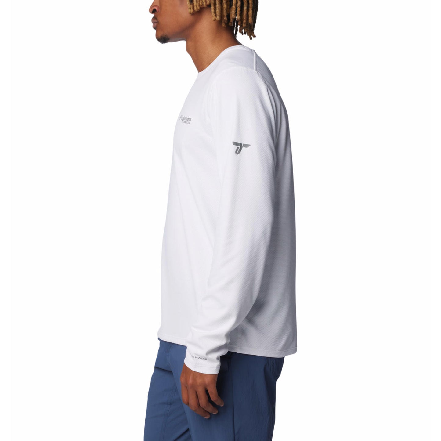 Columbia Mens White Summit Valley Long Sleeve Crew Tshirt
