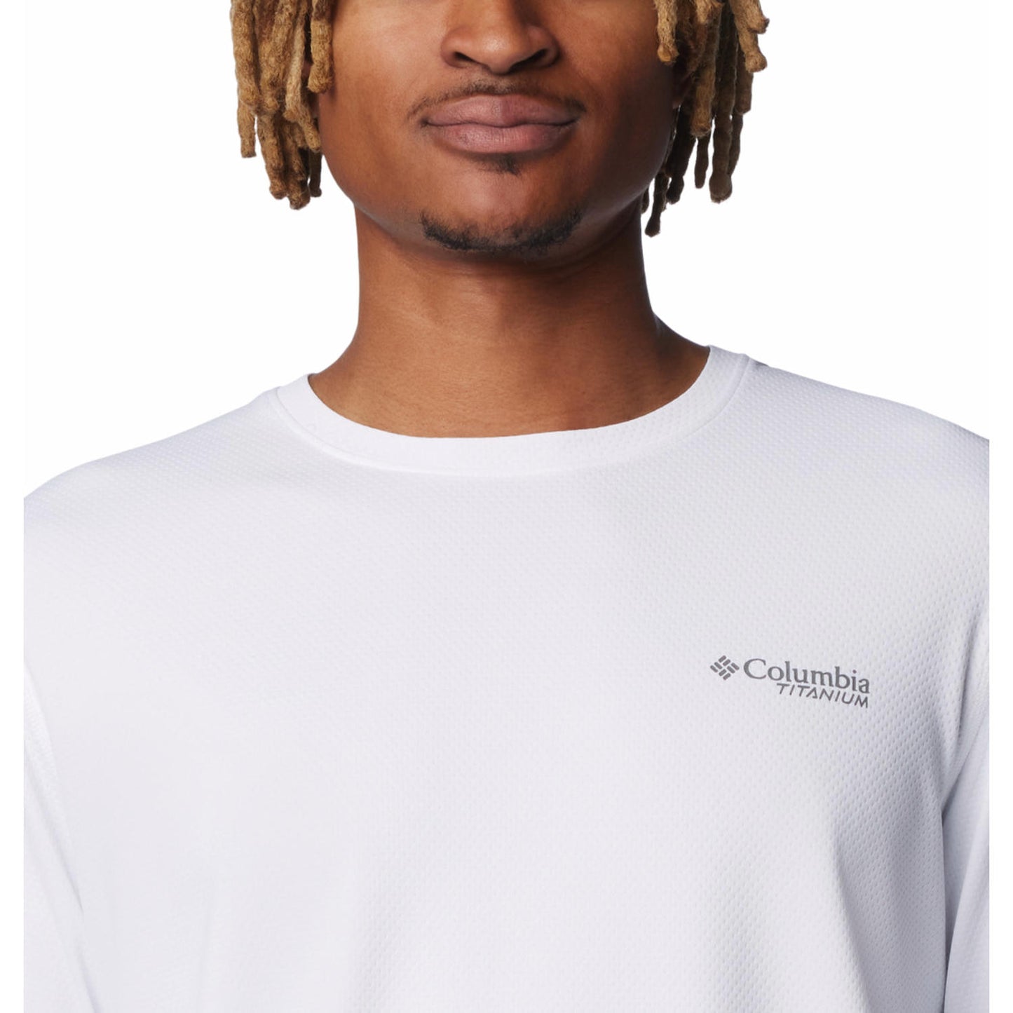Columbia Mens White Summit Valley Long Sleeve Crew Tshirt