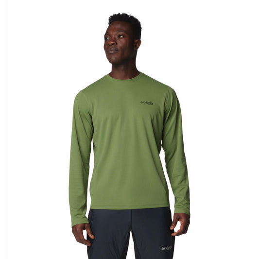 Columbia Mens Green Summit Valley Long Sleeve Crew Tshirt
