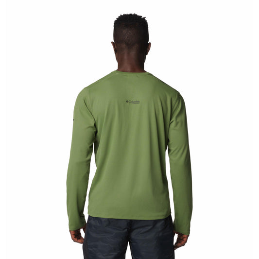 Columbia Mens Green Summit Valley Long Sleeve Crew Tshirt