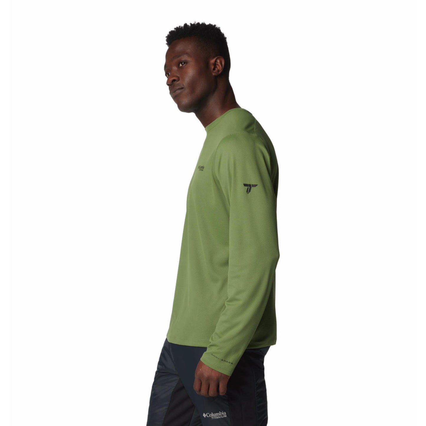 Columbia Mens Green Summit Valley Long Sleeve Crew Tshirt