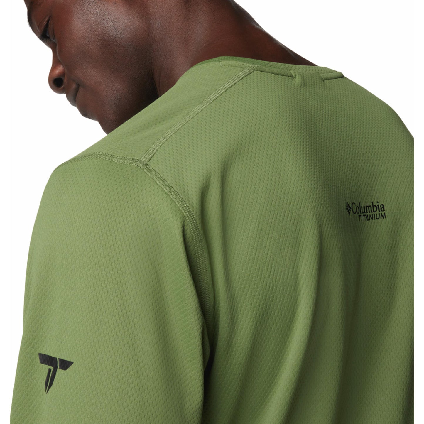 Columbia Mens Green Summit Valley Long Sleeve Crew Tshirt