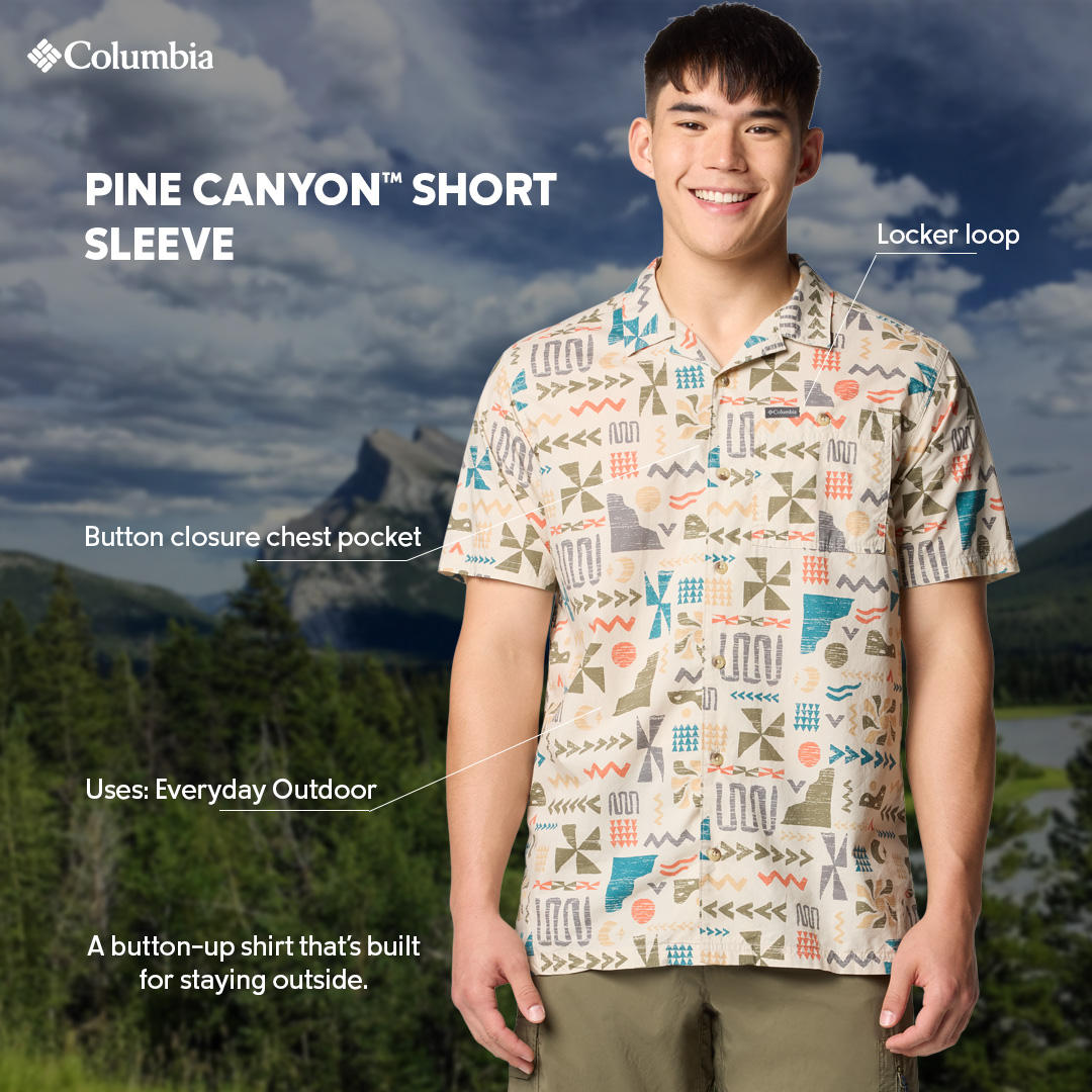 Columbia Mens Beige Pine Canyon Short Sleeve Shirt