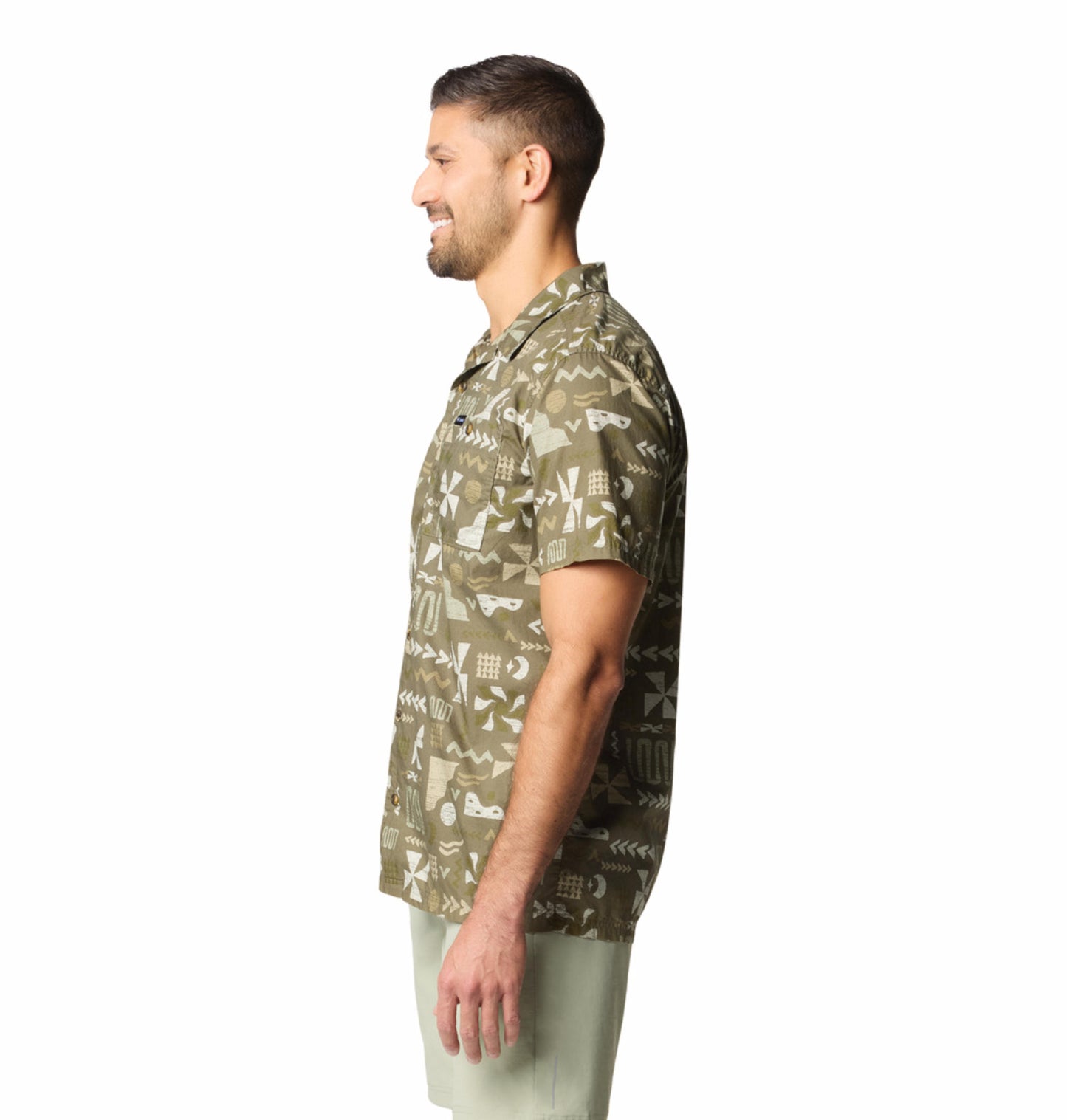 Columbia Mens Olive Pine Canyon Short Sleeve Shirt