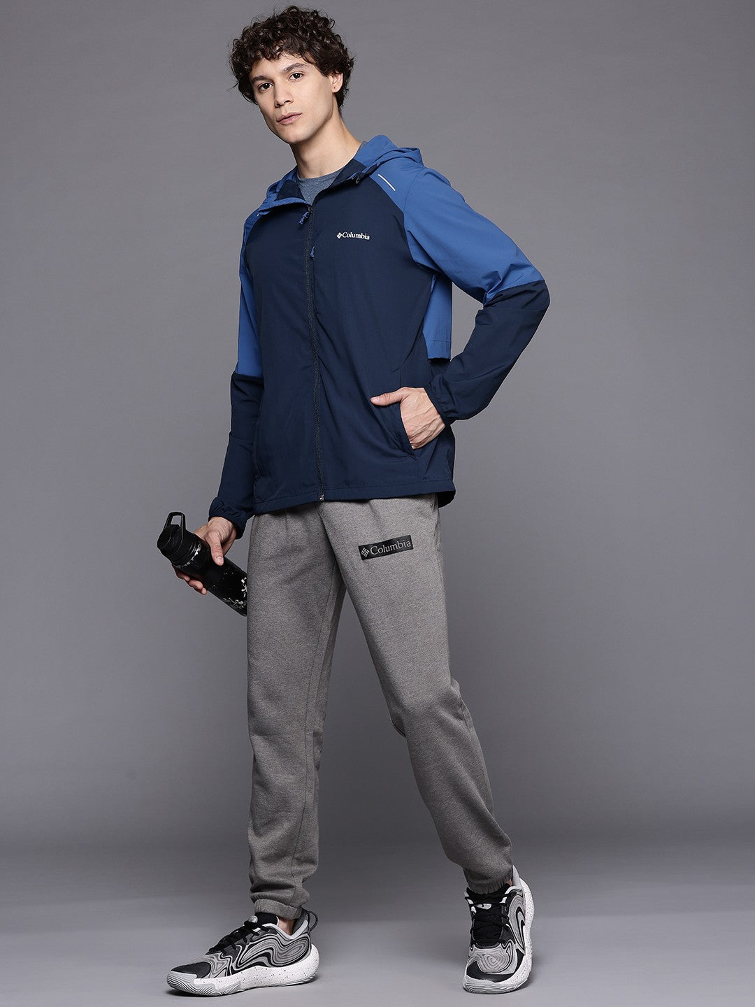 Columbia Men Navy Columbia Tech Nylon Hoodie - Main Image