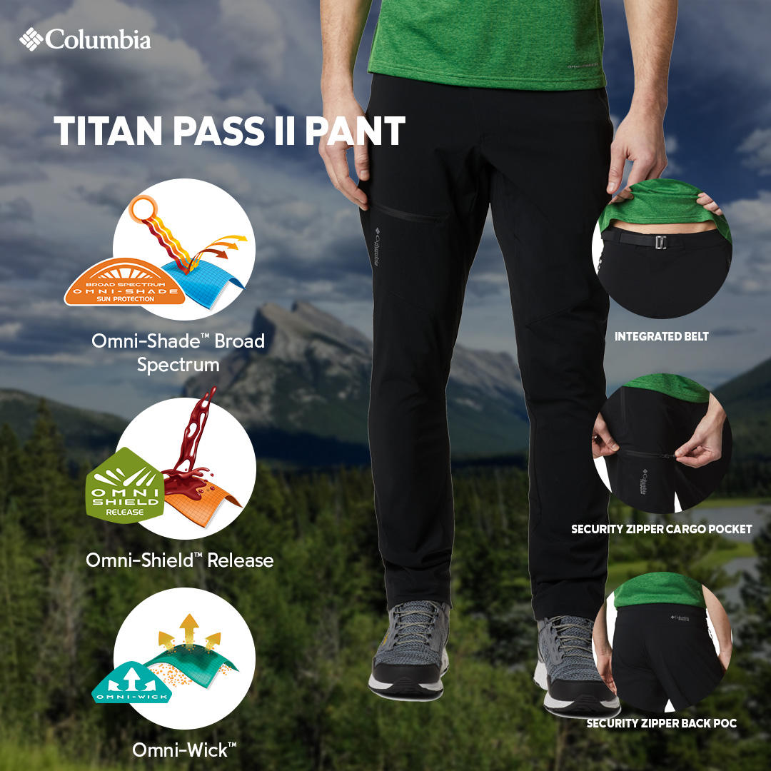 Columbia Mens Black Titan Pass Pant II