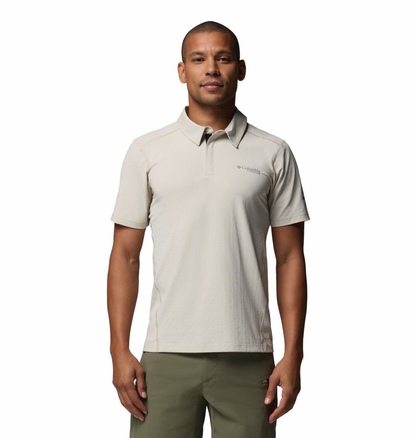Columbia Men Beige Omni-Freeze Diamond Peak Pro Polo T-Shirt