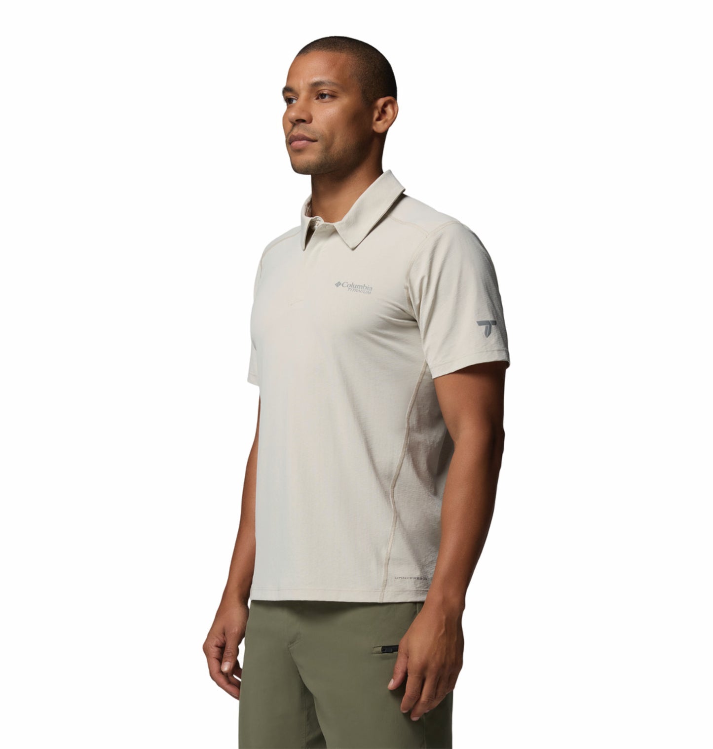 Columbia Men Beige Omni-Freeze Diamond Peak Pro Polo T-Shirt