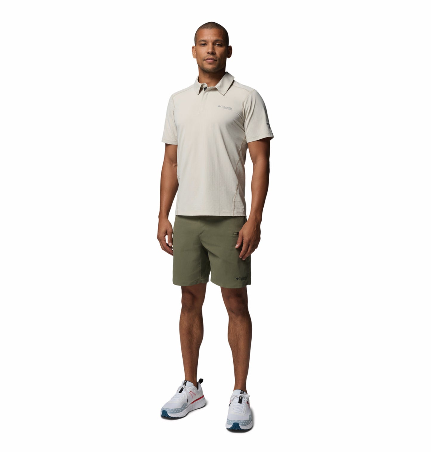 Columbia Men Beige Omni-Freeze Diamond Peak Pro Polo T-Shirt