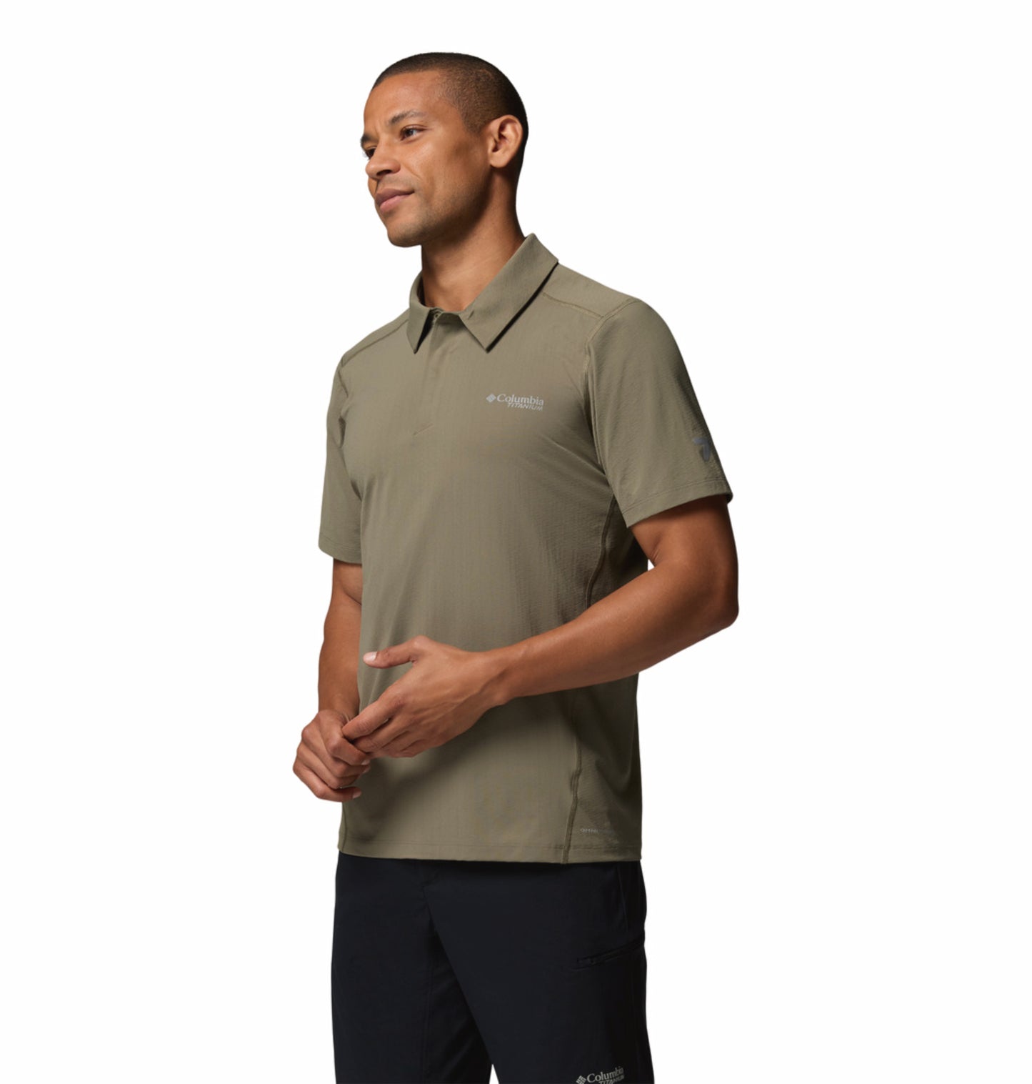 Columbia Men Olive Green Omni-Freeze Diamond Peak Pro Polo Tshirt