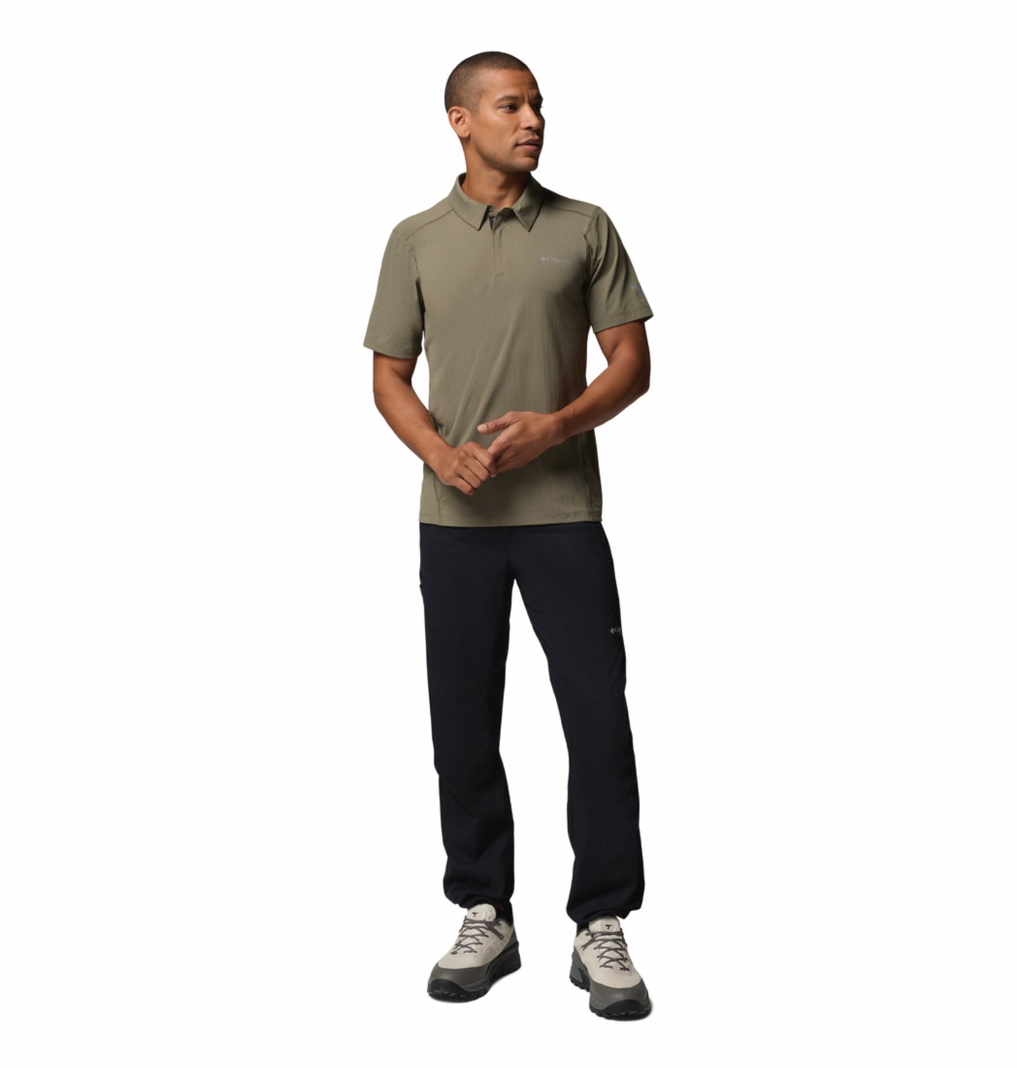 Columbia Men Olive Green Omni-Freeze Diamond Peak Pro Polo Tshirt