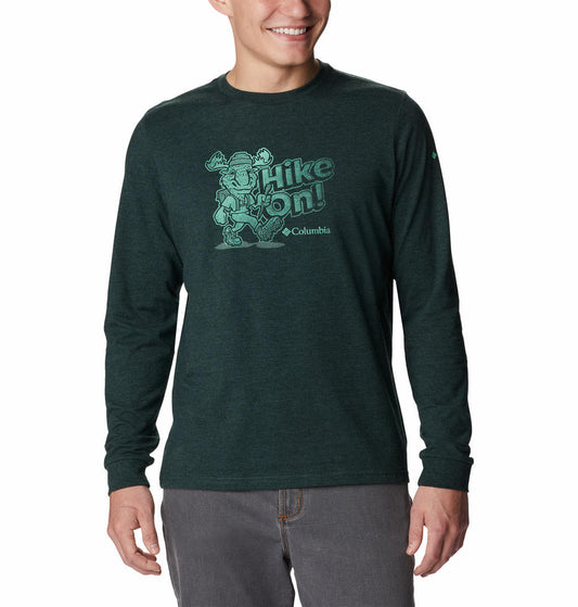 Columbia Men Green Apres Lifestyle Graphic Long Sleeve T-Shirt