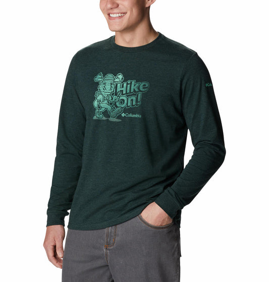 Columbia Men Green Apres Lifestyle Graphic Long Sleeve T-Shirt