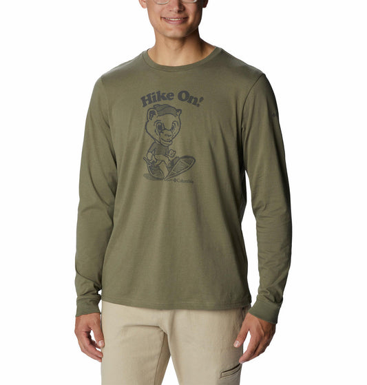 Columbia Men Olive Apres Lifestyle Graphic Long Sleeve T-Shirt