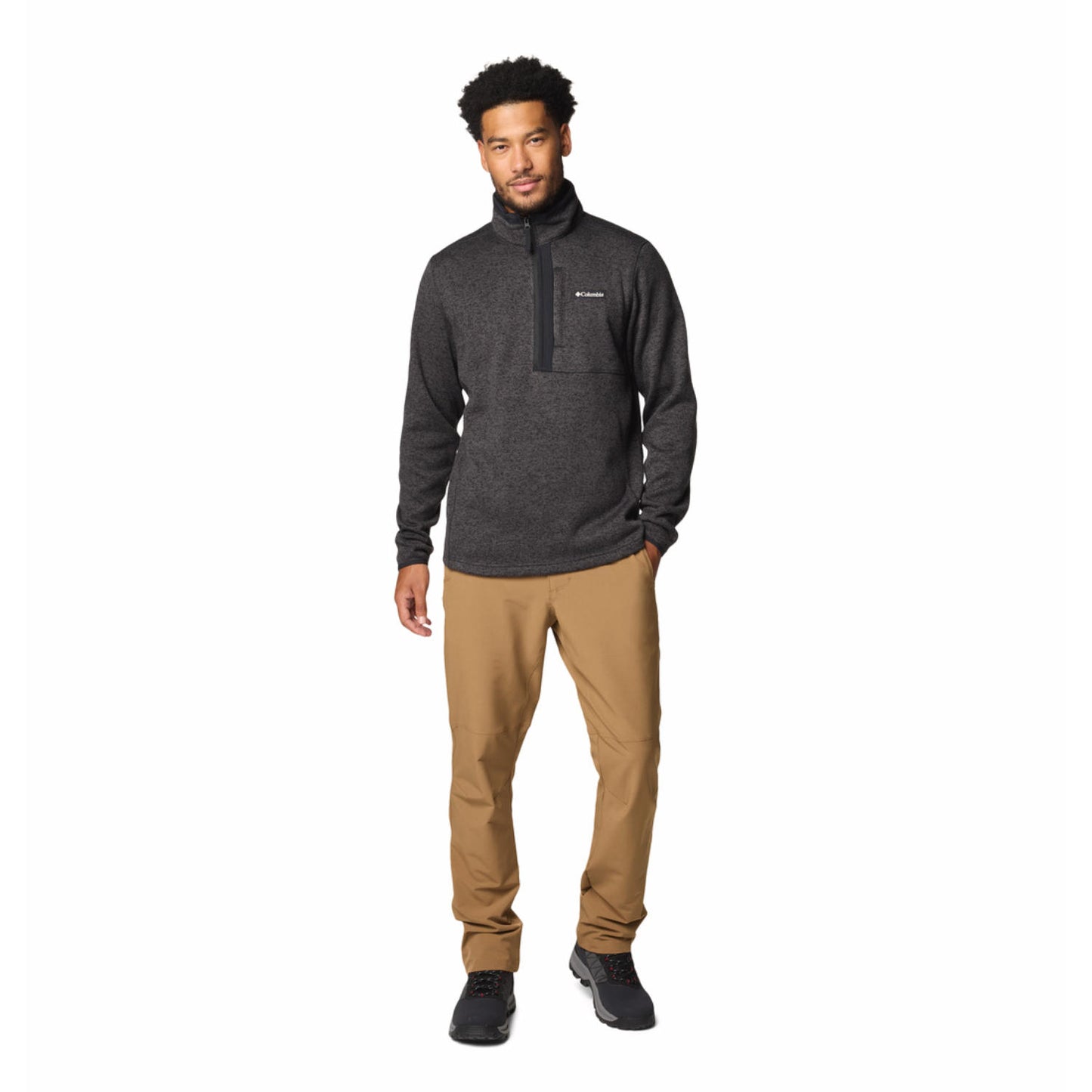 Columbia Mens Black Sweater Weather Half Zip Jacket