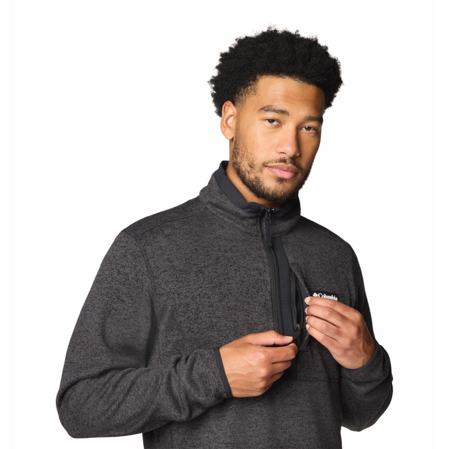 Columbia Mens Black Sweater Weather Half Zip Jacket