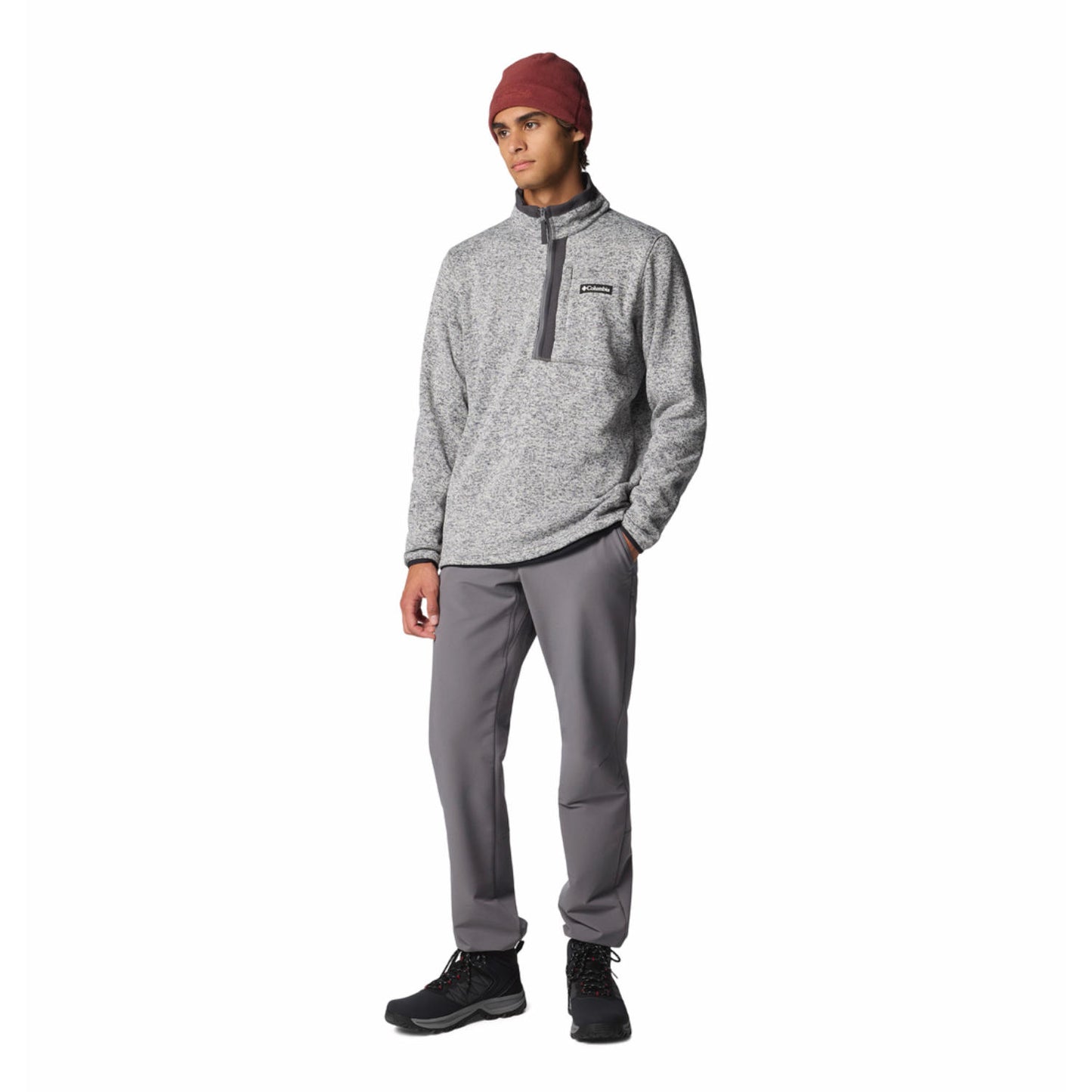 Columbia Mens Grey Sweater Weather Half Zip Jacket